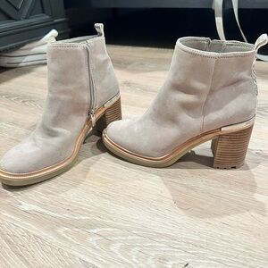 Vince Camuto Cream Ankle Booties